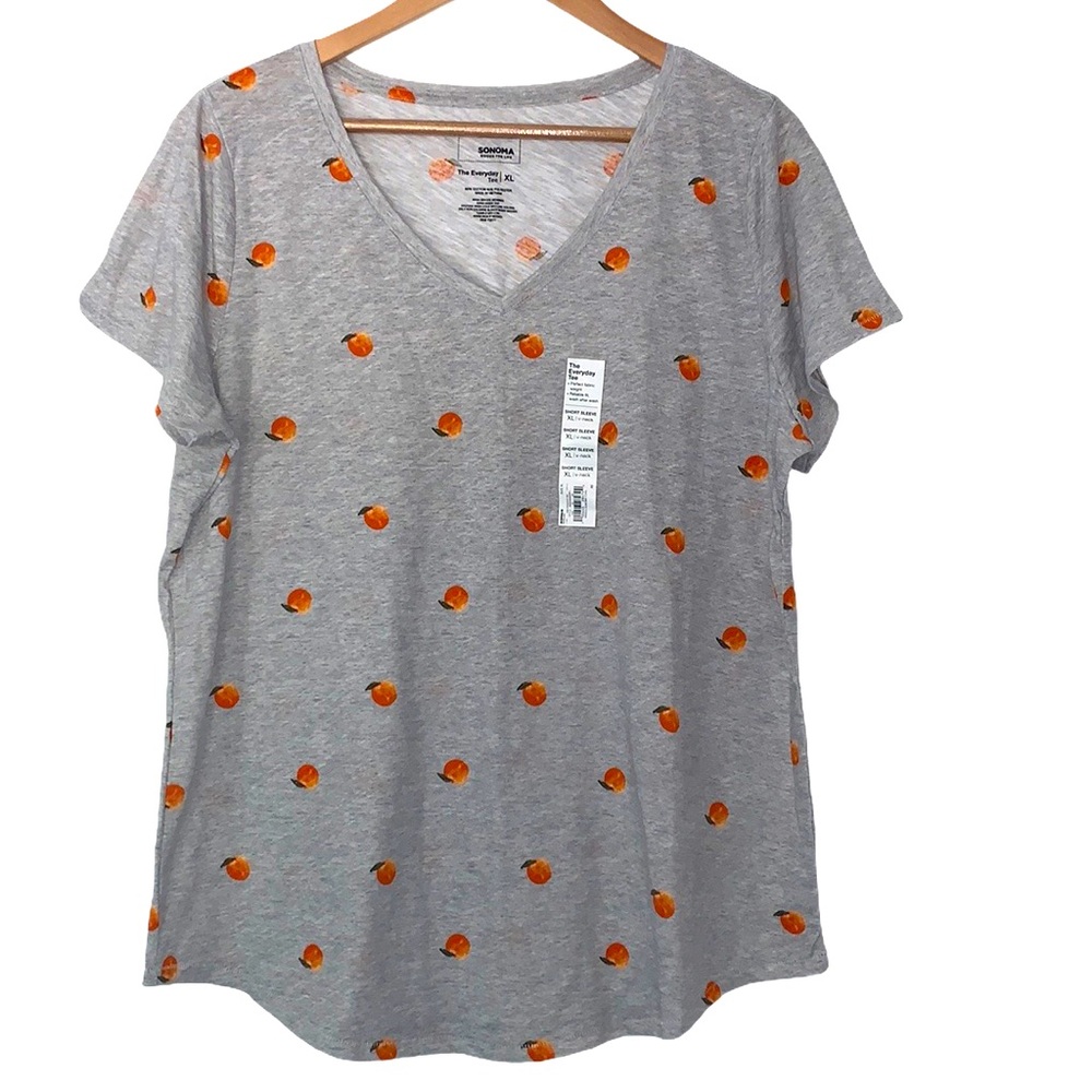 NWT SONOMA “The Everyday Tee” Just Peachy V-neck